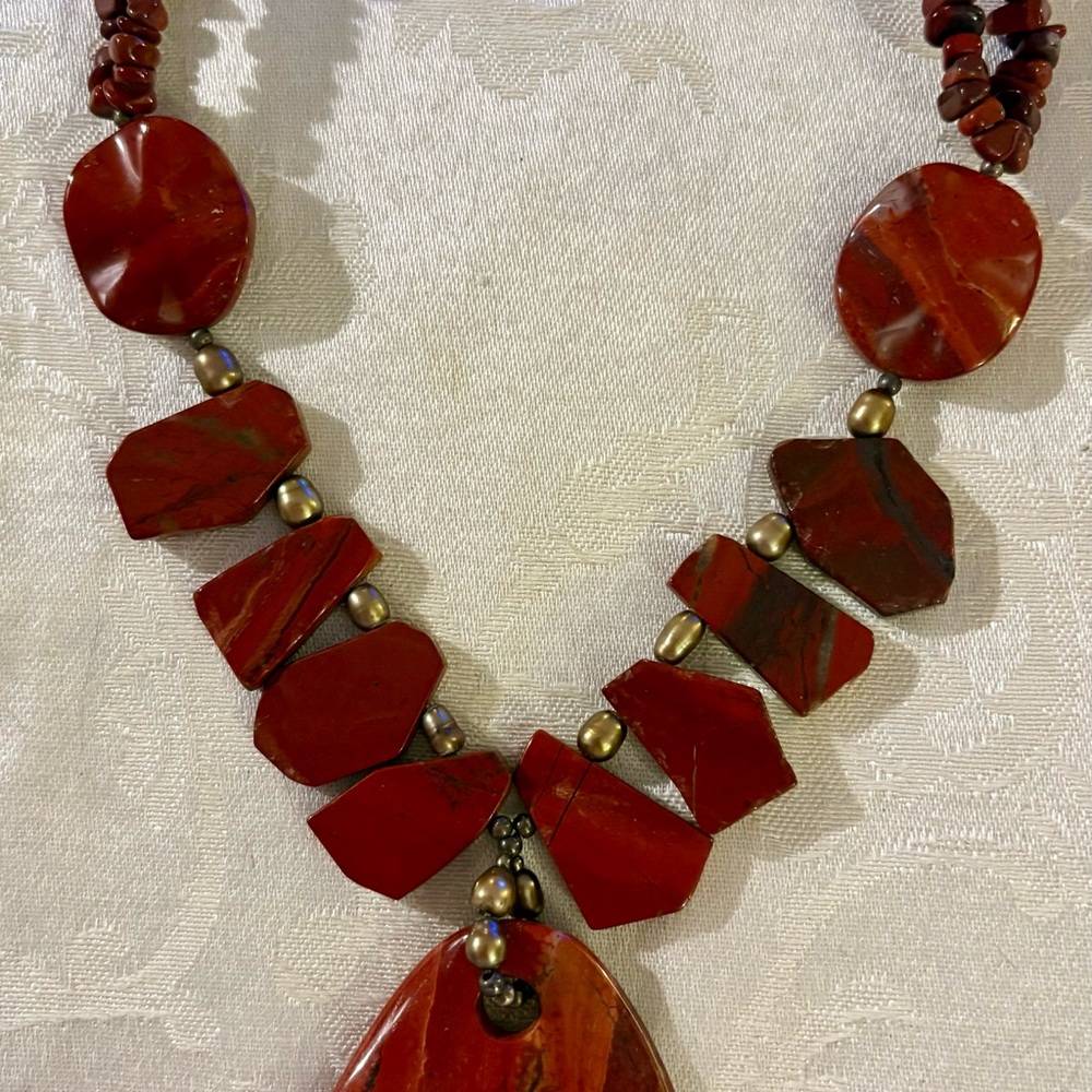 Artisan Bold Red Stone Necklace